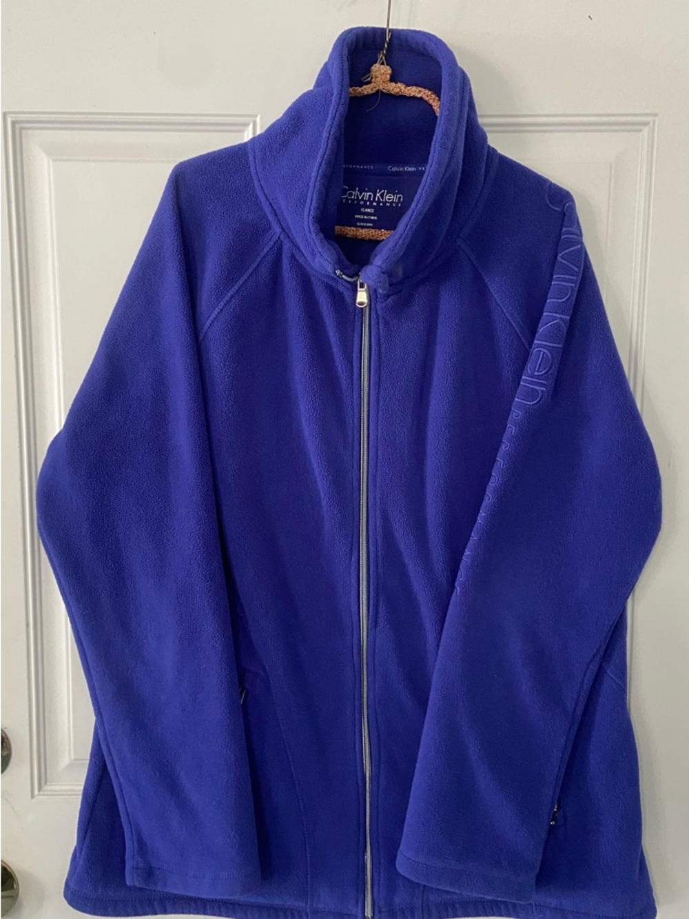 Womens XL Calvin Klein PERFORMANCE Full Zip Pocket Fleece Athletic Jacket